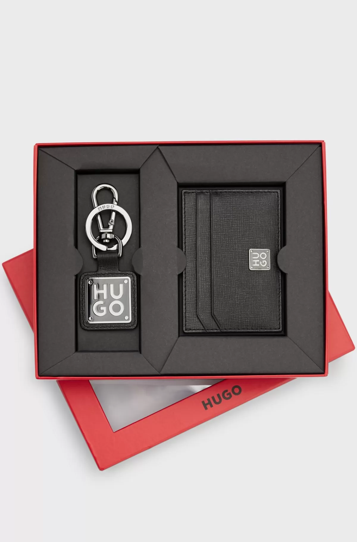 HUGO BOSS Accessory-sæt I Nappalæder Med Logodetalje Sort Fashion