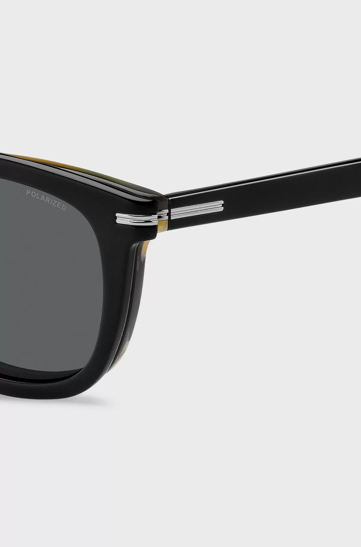 HUGO BOSS Acetatbrillestel Med Mønster Og Graduerede Clip-on Brilleglas Sort Sale