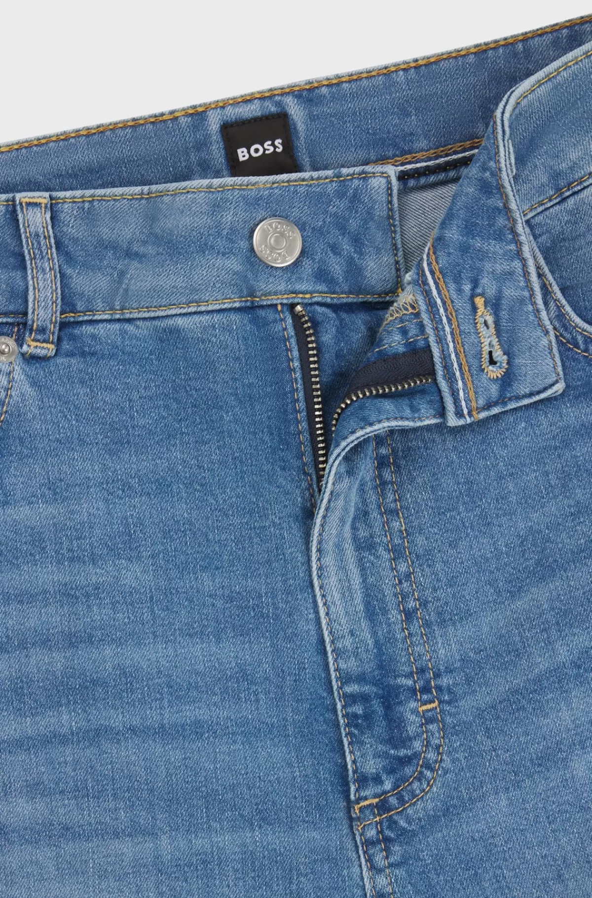 HUGO BOSS Afkortede Jeans Med Høj Talje I t Denim Med Behageligt Stræk Blå Fashion