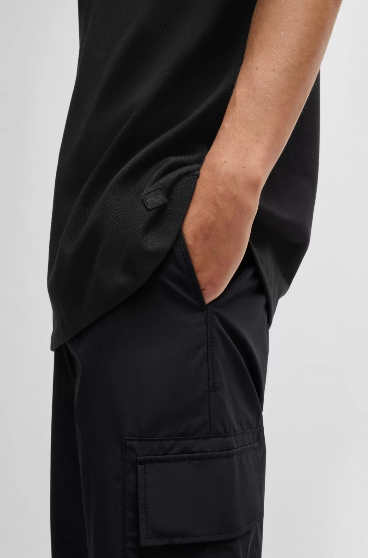 HUGO BOSS All-gender T-shirt Med Oversize Fit I Bomuld Og Med Logomærkat Sort Discount