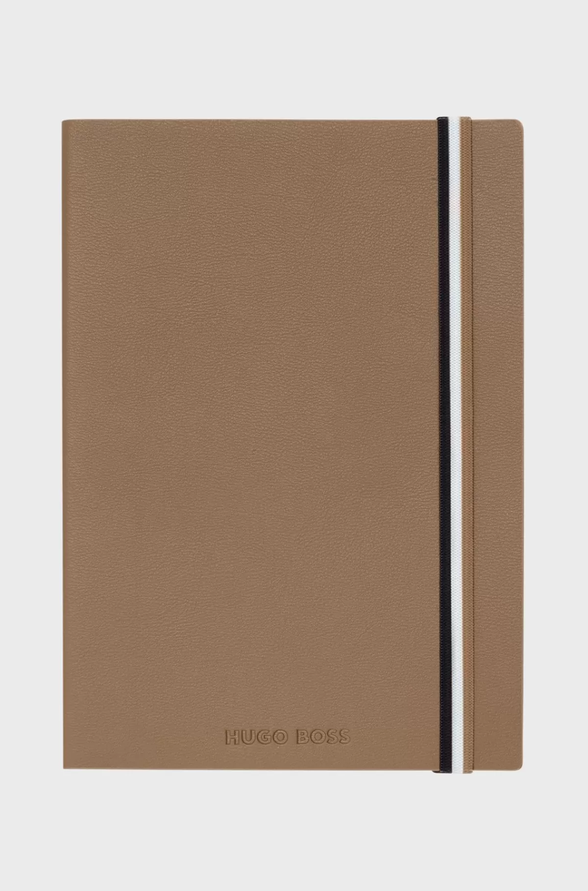 HUGO BOSS A5-notesbook I Camelfarvet Imiteret Læder Med Signaturstribet Strop Assorteret-forpakket Hot