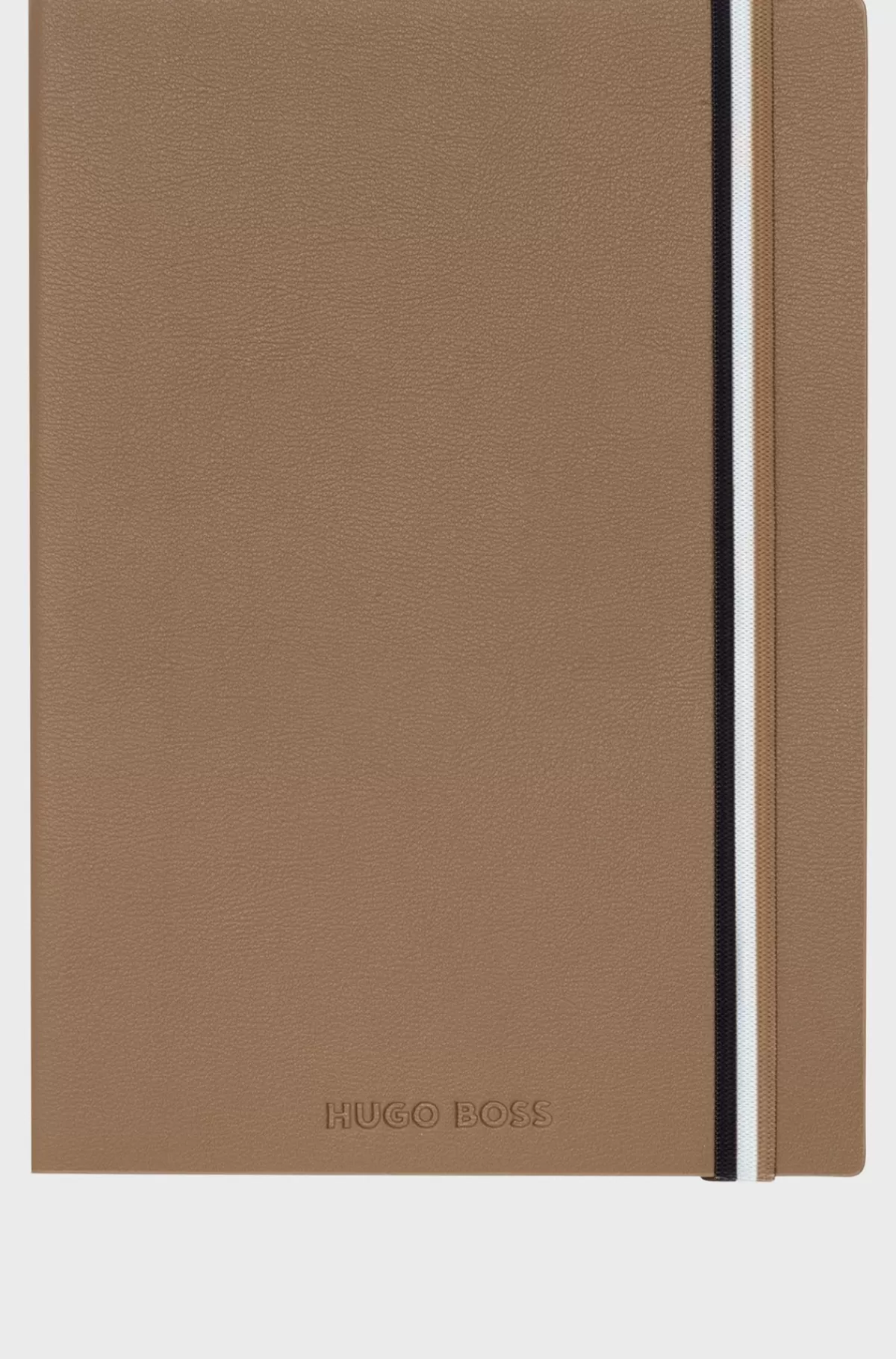 HUGO BOSS A5-notesbook I Camelfarvet Imiteret Læder Med Signaturstribet Strop Assorteret-forpakket Hot
