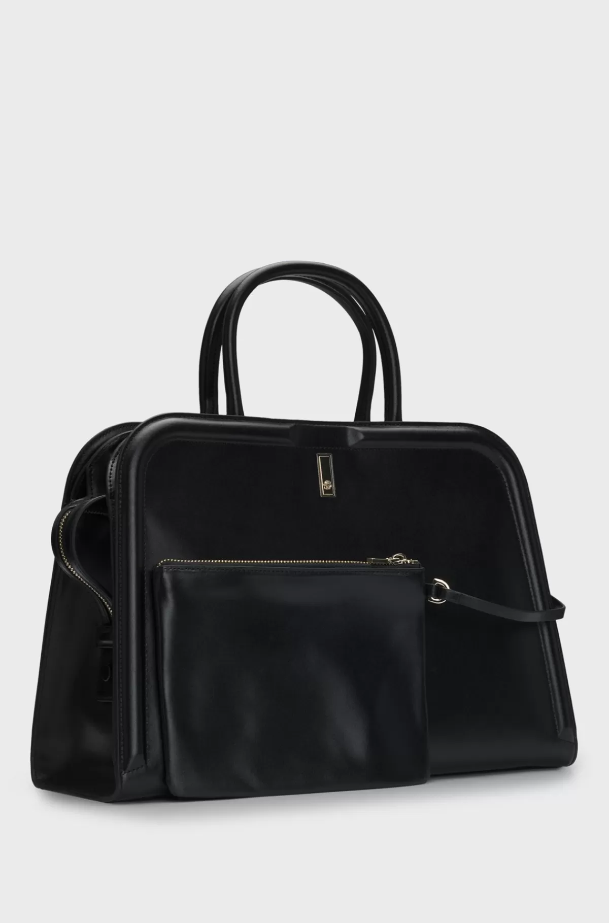 HUGO BOSS Ariell Tote Bag I Læder Med Udtagelig Pouch Sort New