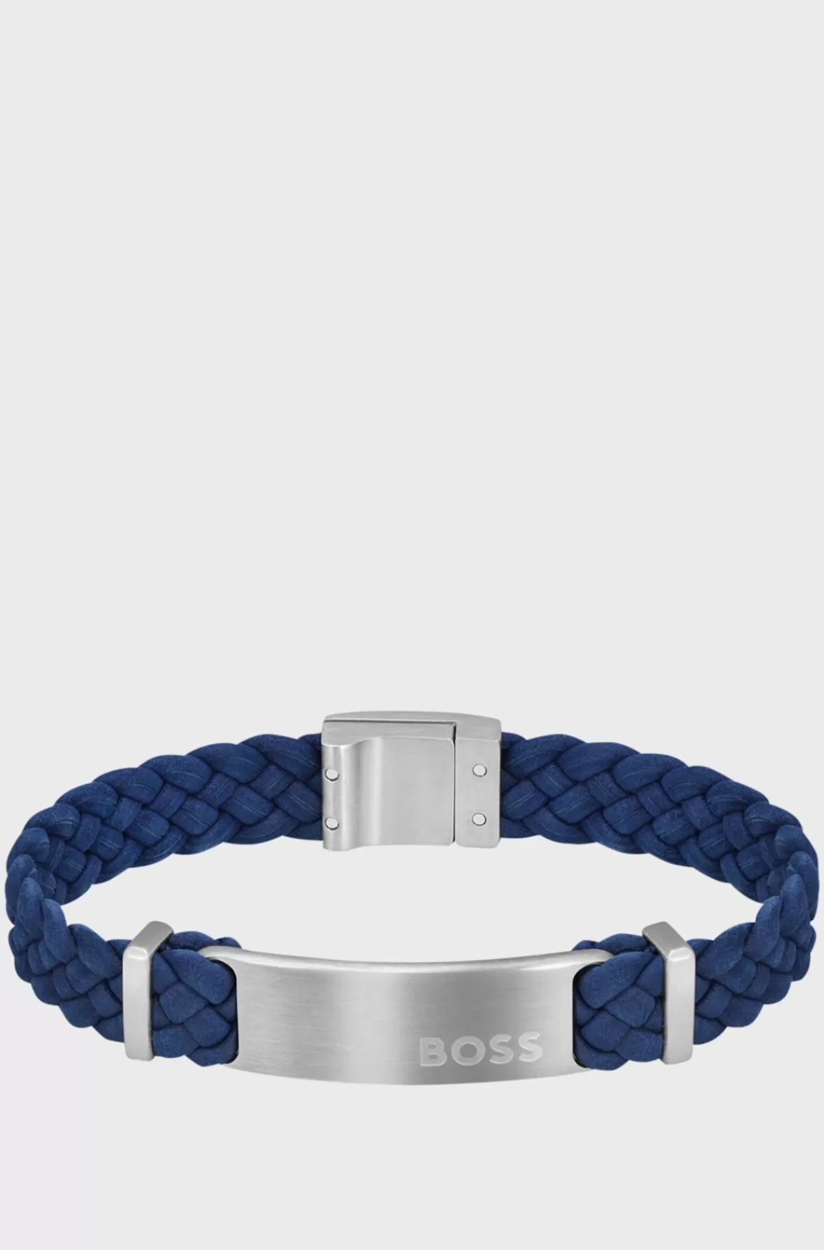 HUGO BOSS Armbånd I t Flettet Ruskind Med Logoplade Blå Store