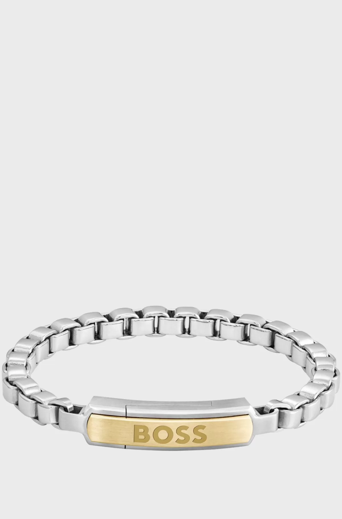 HUGO BOSS Armbånd Med Guldfarvet Logoplade Sølvfarve Best
