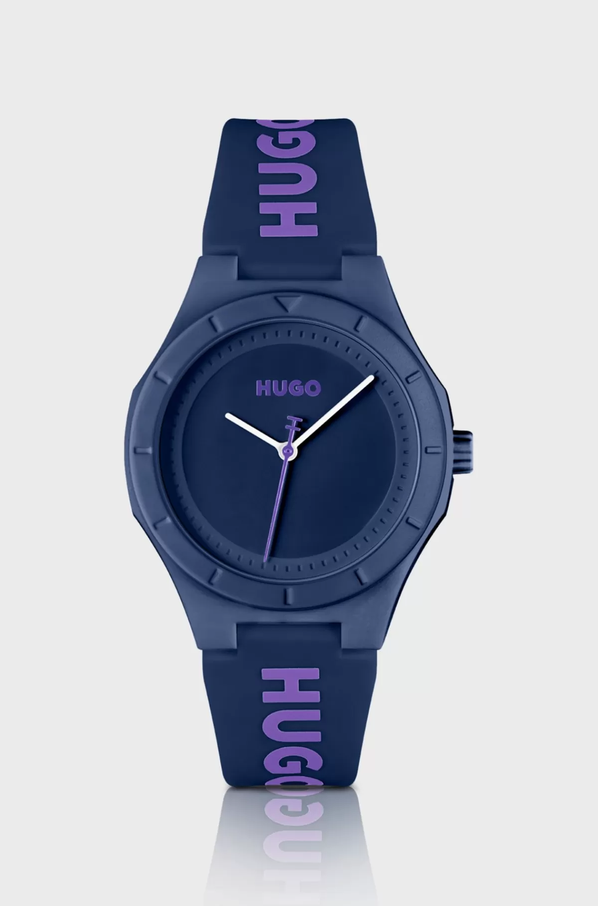 HUGO BOSS Armbåndsur Med Brandet Silikonerem Og Auberginefarvet Urskive Blå Cheap