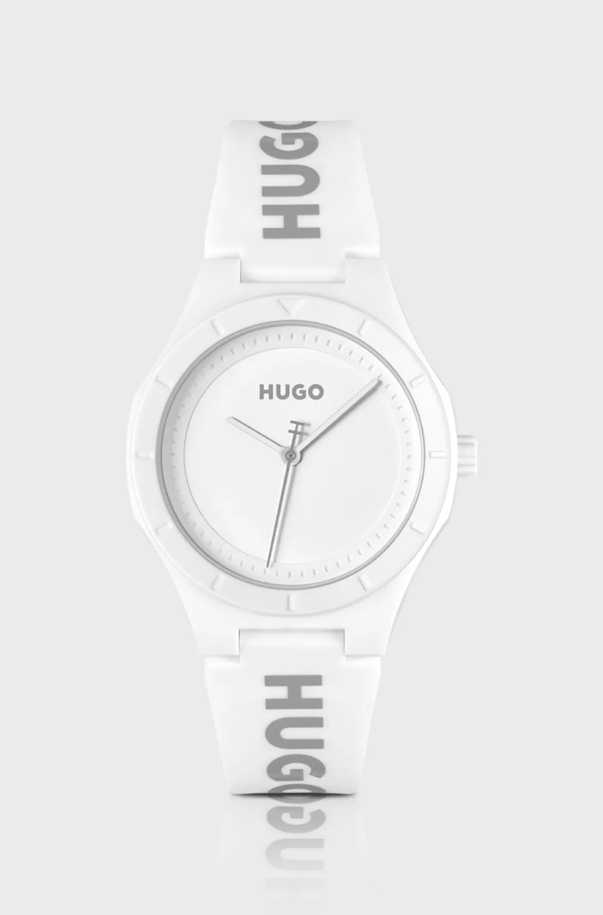 HUGO BOSS Armbåndsur Med Brandet Silikonerem Og Mat Urskive Hvid Flash Sale