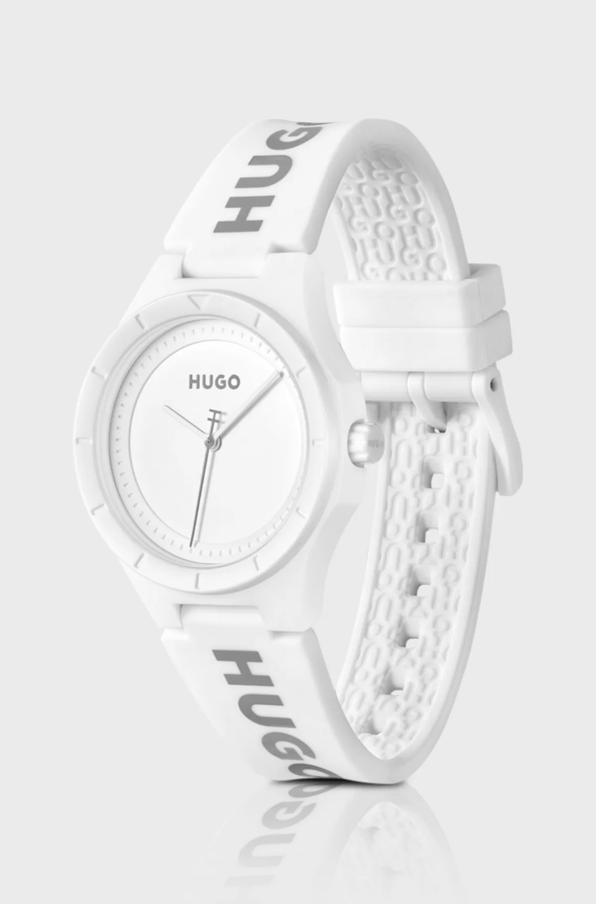 HUGO BOSS Armbåndsur Med Brandet Silikonerem Og Mat Urskive Hvid Flash Sale