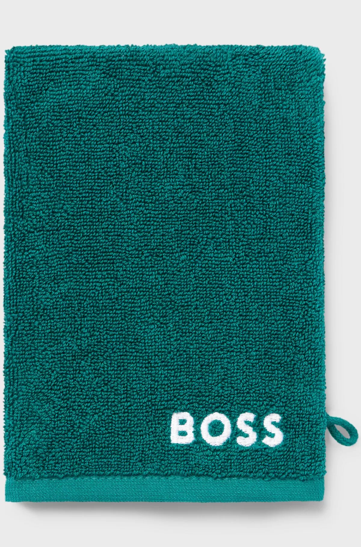 HUGO BOSS Badehandske I Egyptisk Bomuld Med Kontrastlogo Mørkegrøn Best