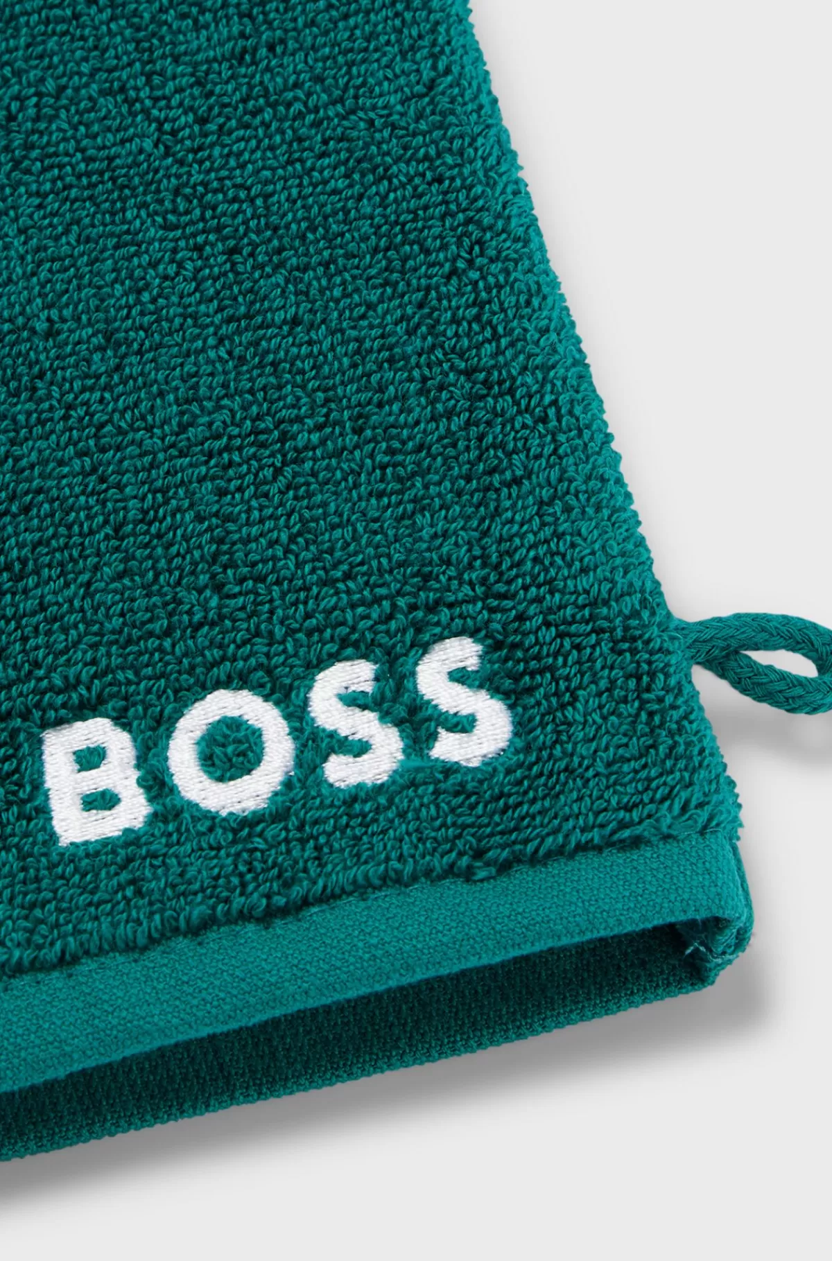 HUGO BOSS Badehandske I Egyptisk Bomuld Med Kontrastlogo Mørkegrøn Best