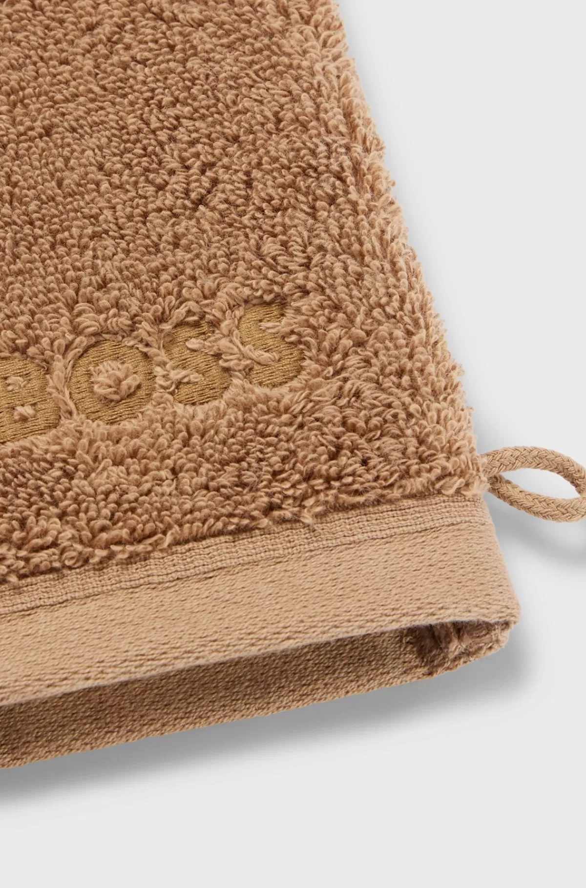 HUGO BOSS Badehandske Med Logo I ægæisk Bomuld Brun Online