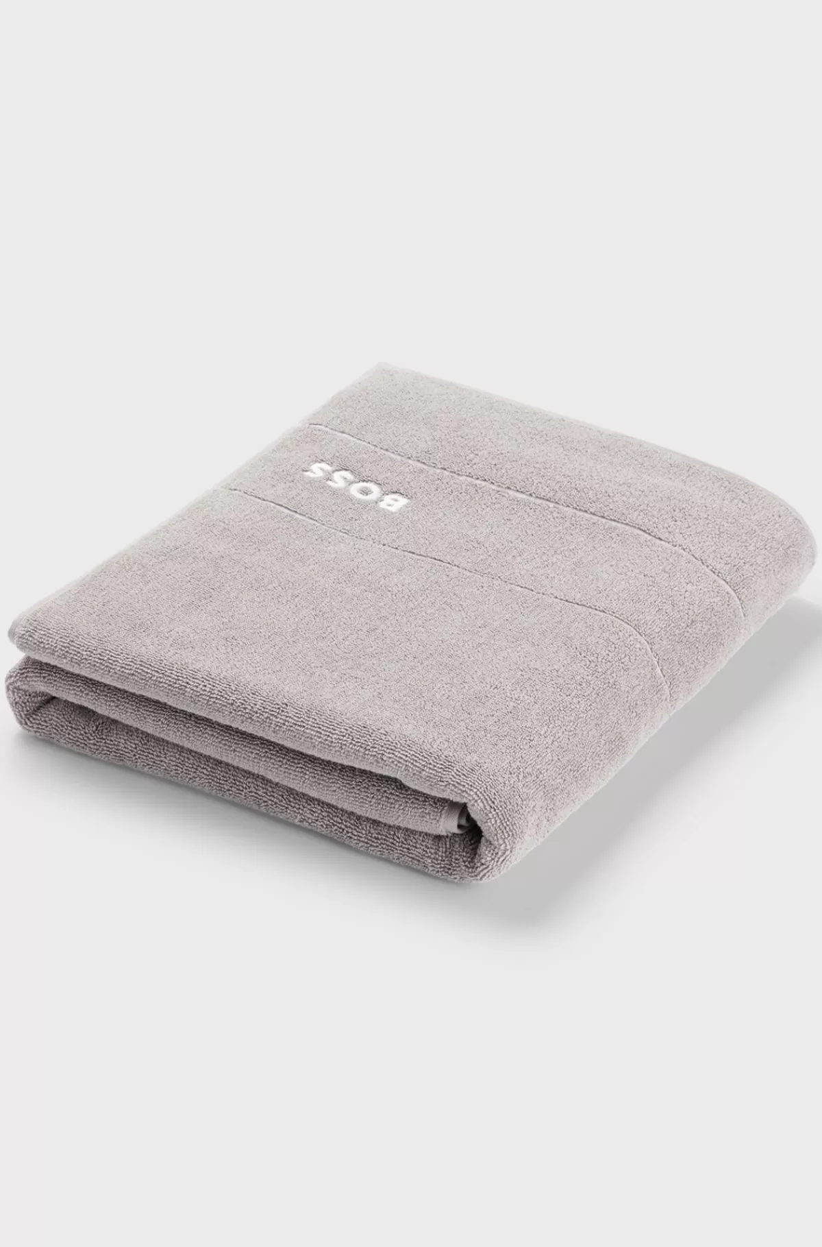 HUGO BOSS Badelagen I Bomuld Med Hvidt Broderi Grå Clearance