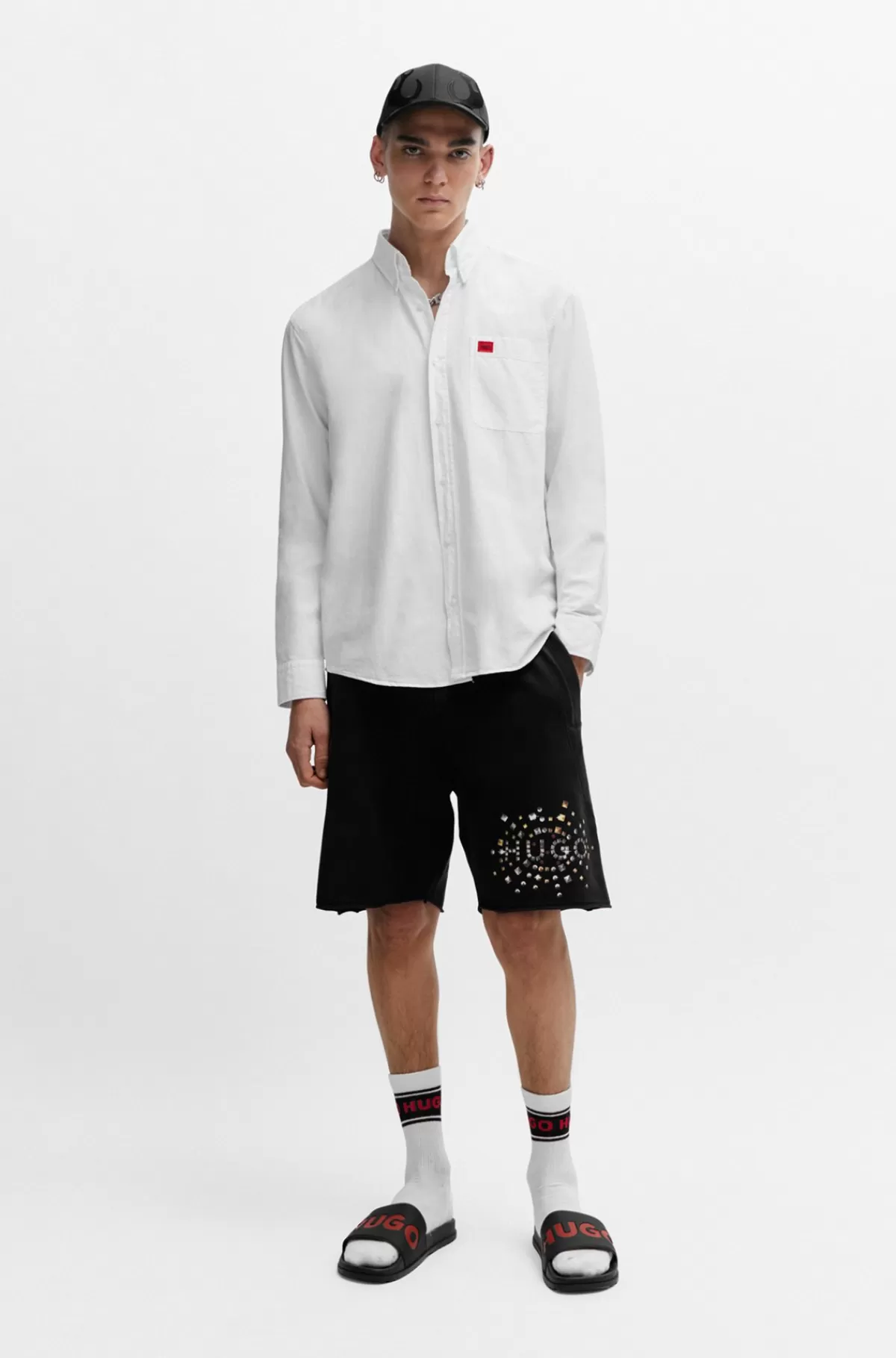 HUGO BOSS Badesandaler Med Logorem Sort Online