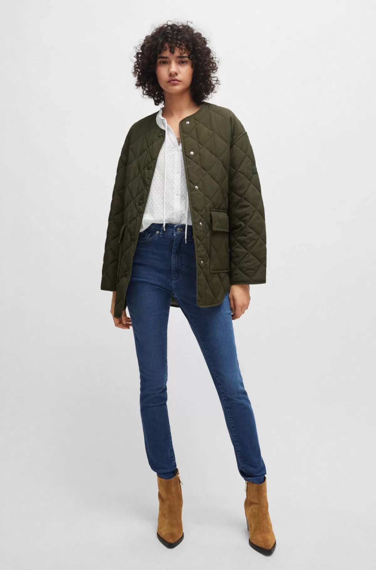 HUGO BOSS Behagelige Jeans Med Høj Talje I Denim Med Stræk Blå Best Sale