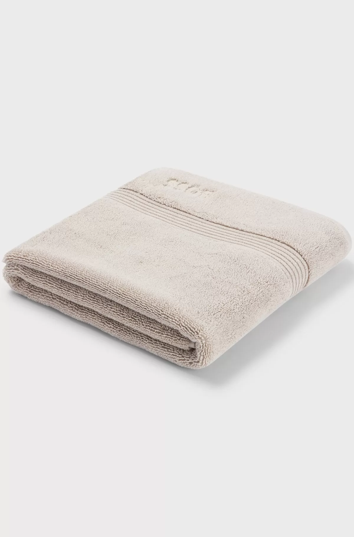 HUGO BOSS Beige Bademåtte I ægæisk Bomuld Med Tone-i-tone Logo Lys beige Outlet