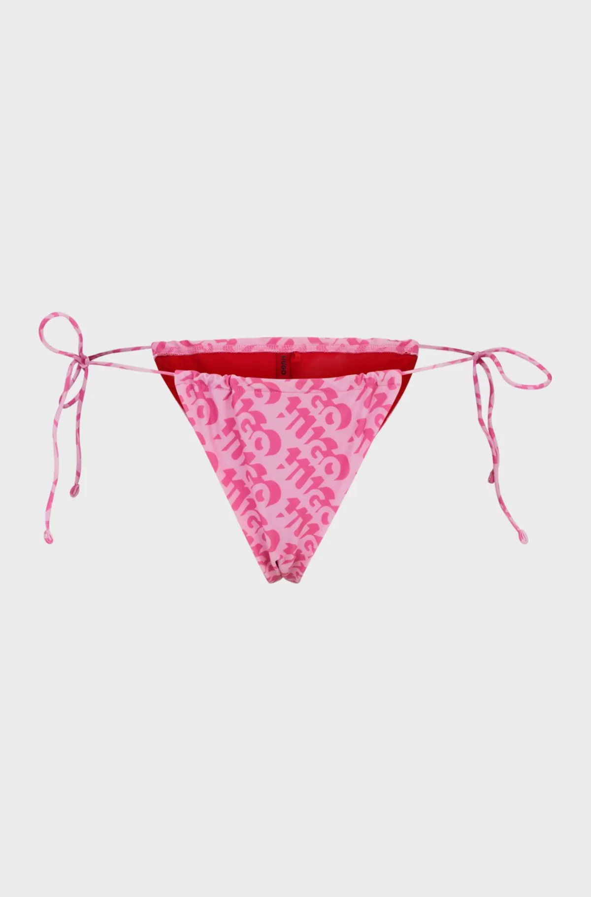 HUGO BOSS Bikiniunderdel, Der Bindes I Siden, Med Gentaget Logoprint Lyserød mønstret Discount