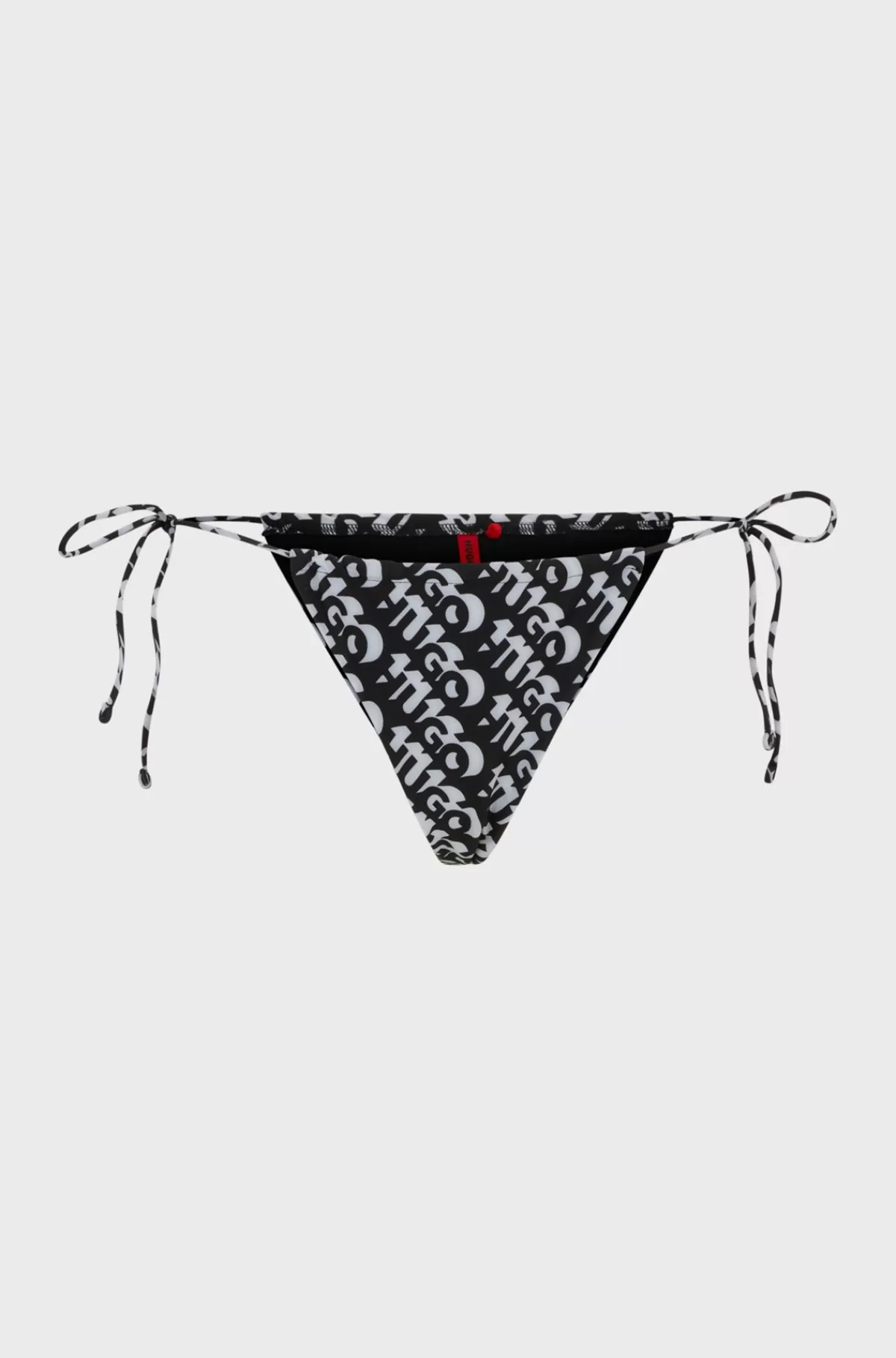 HUGO BOSS Bikiniunderdel, Der Bindes I Siden, Med Gentaget Logoprint Sort mønstret Cheap