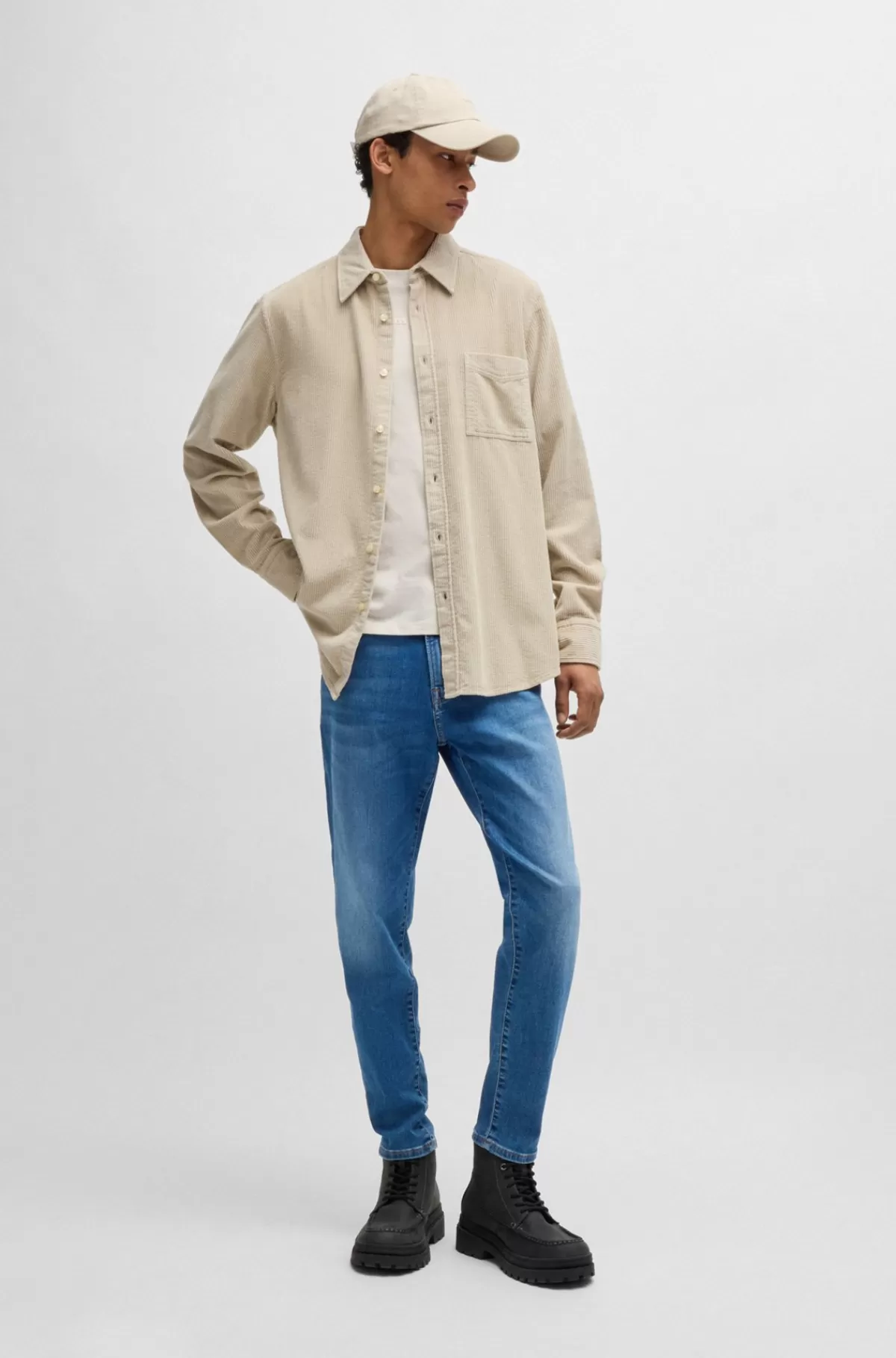 HUGO BOSS Jeans Med Tapered Fit I Blød Og Smidig Denim Blå Cheap