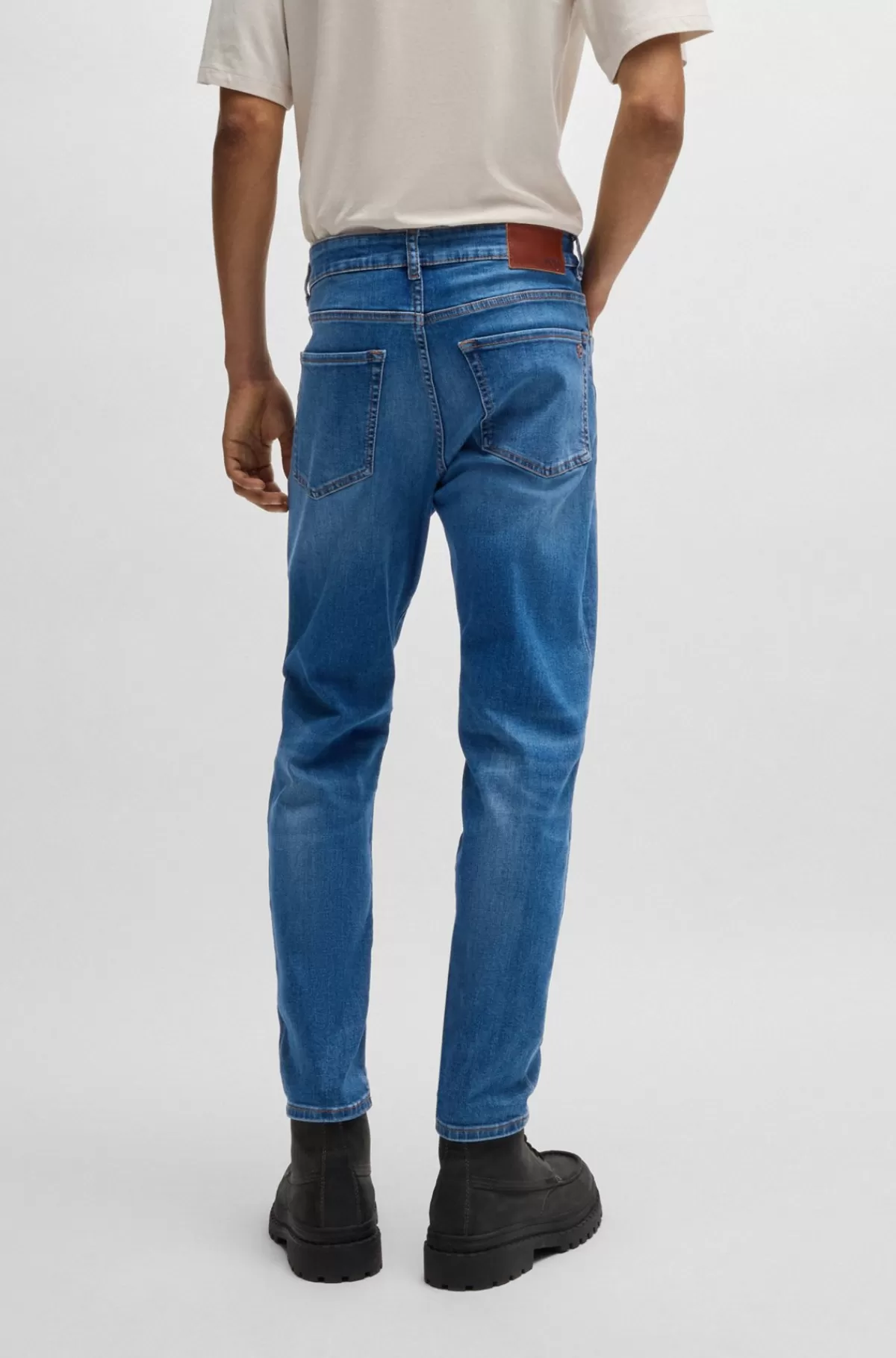 HUGO BOSS Jeans Med Tapered Fit I Blød Og Smidig Denim Blå Cheap