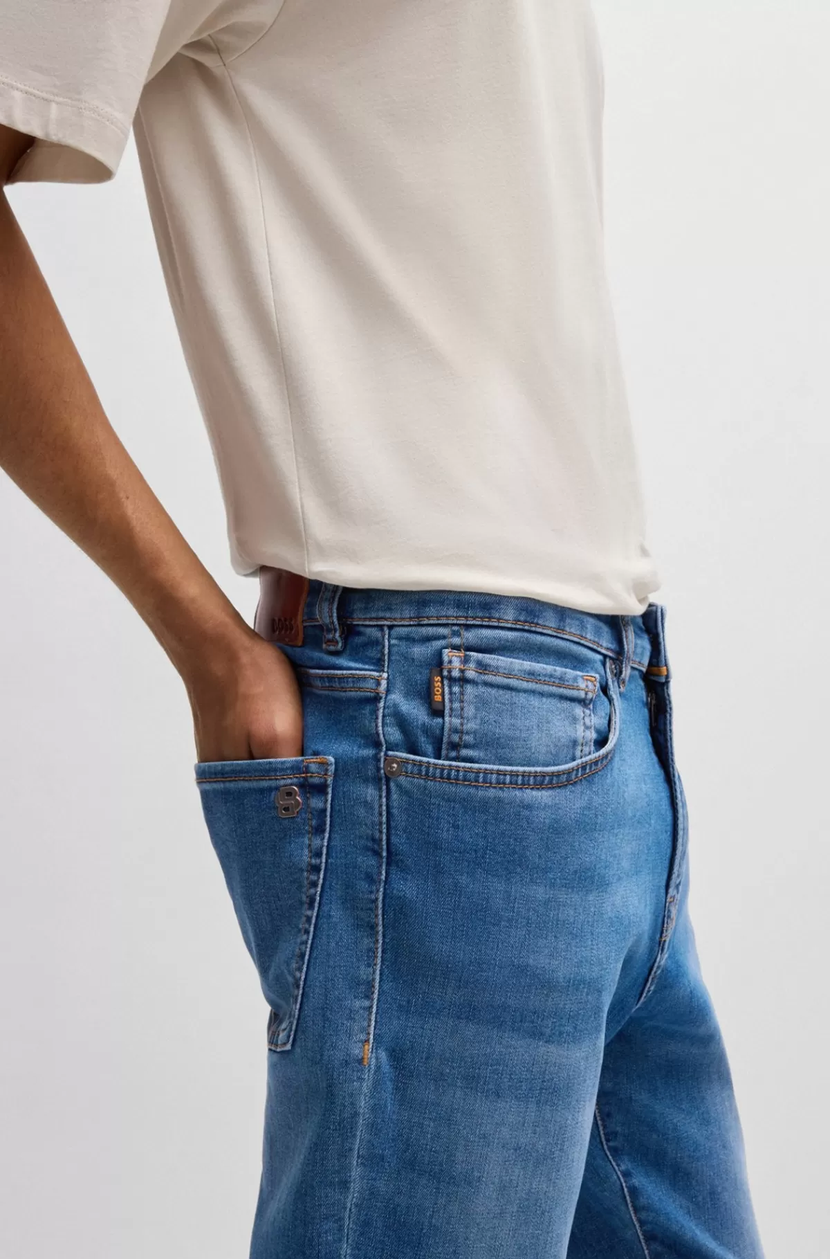 HUGO BOSS Jeans Med Tapered Fit I Blød Og Smidig Denim Blå Cheap