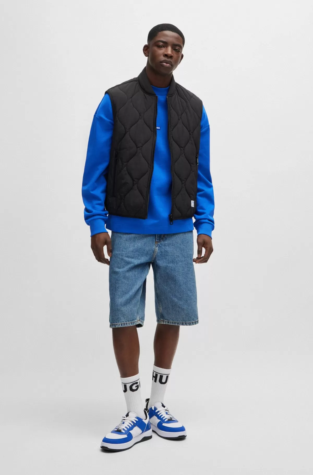 HUGO BOSS Skatershorts I Bomuldsdenim Blå Shop