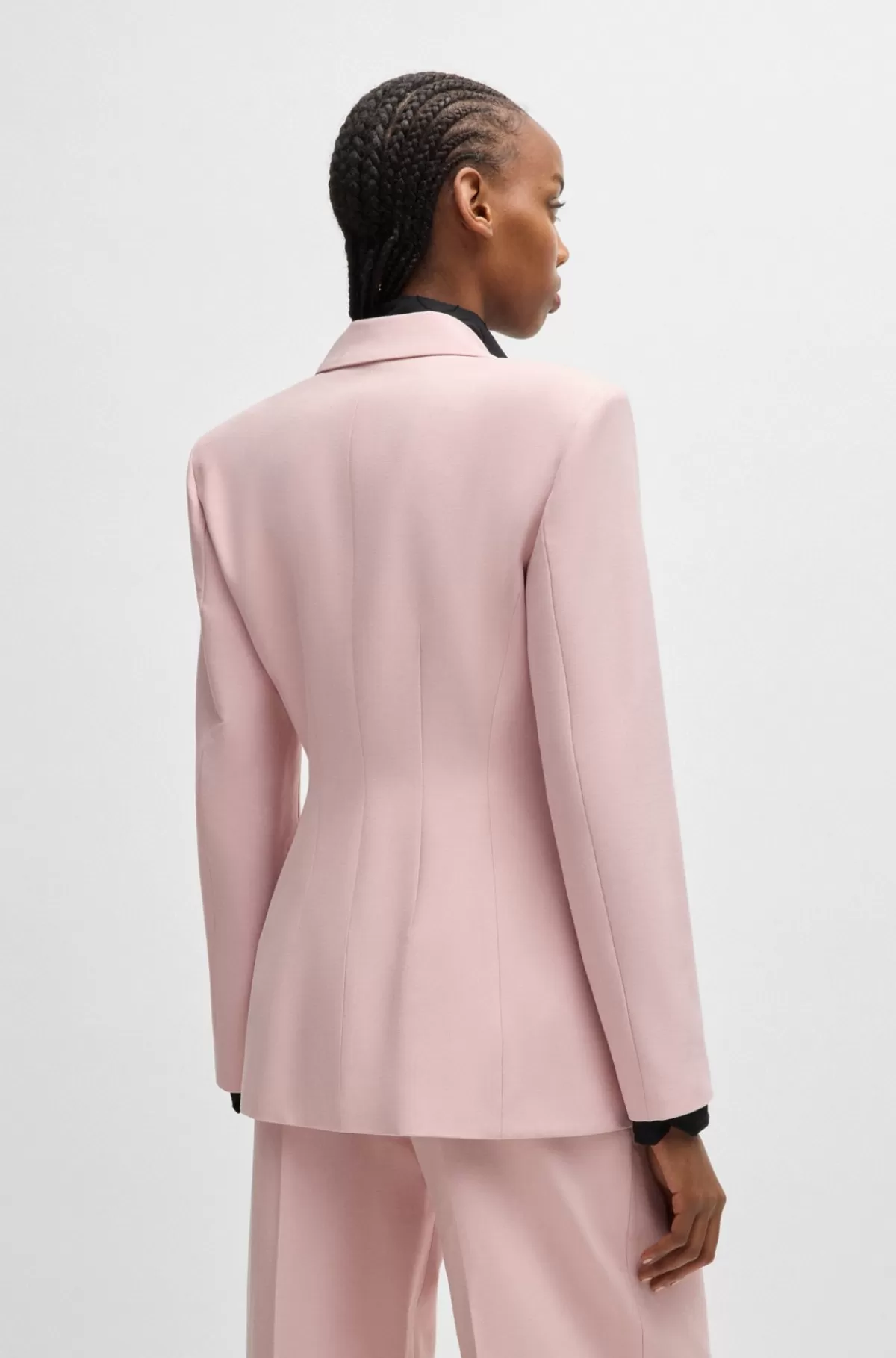 HUGO BOSS Blazer Med Slim Fit Og Timeglasfigur Samt Fuld For Lys pink New