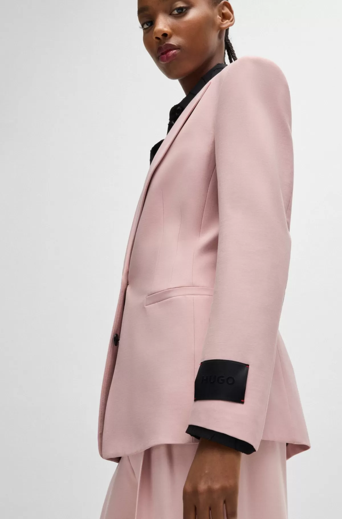 HUGO BOSS Blazer Med Slim Fit Og Timeglasfigur Samt Fuld For Lys pink New