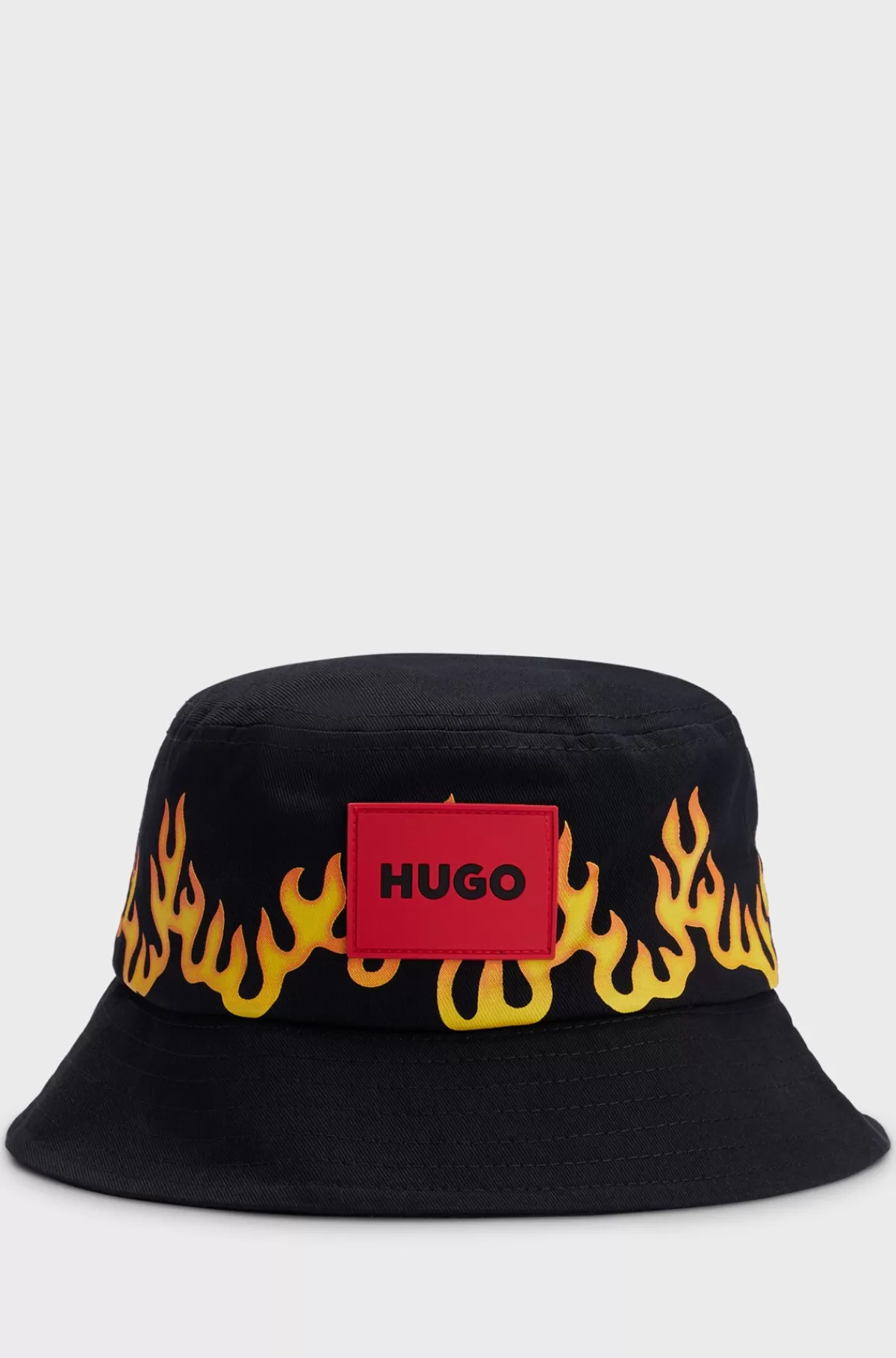 HUGO BOSS Bøllehat Til Børn I Bomuldskanvas Med Flammegrafik Sort Fashion