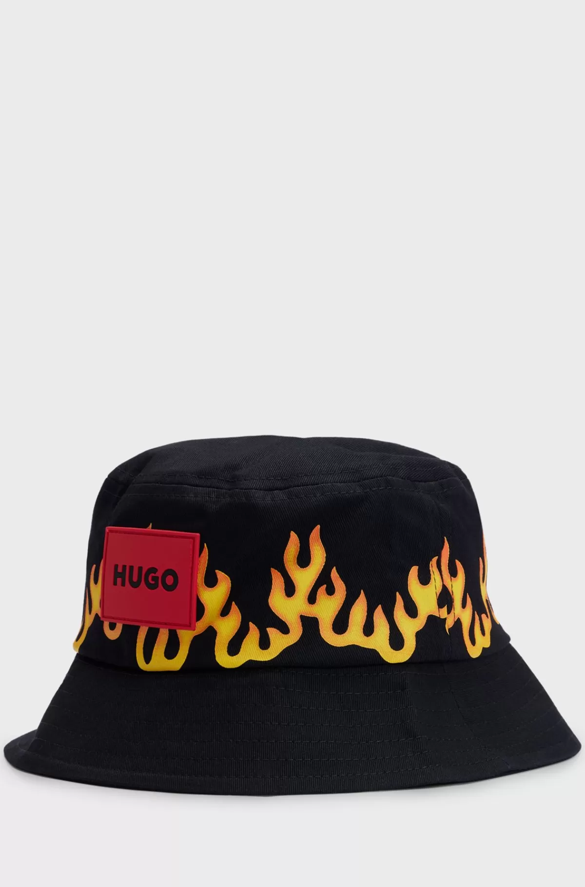 HUGO BOSS Bøllehat Til Børn I Bomuldskanvas Med Flammegrafik Sort Fashion