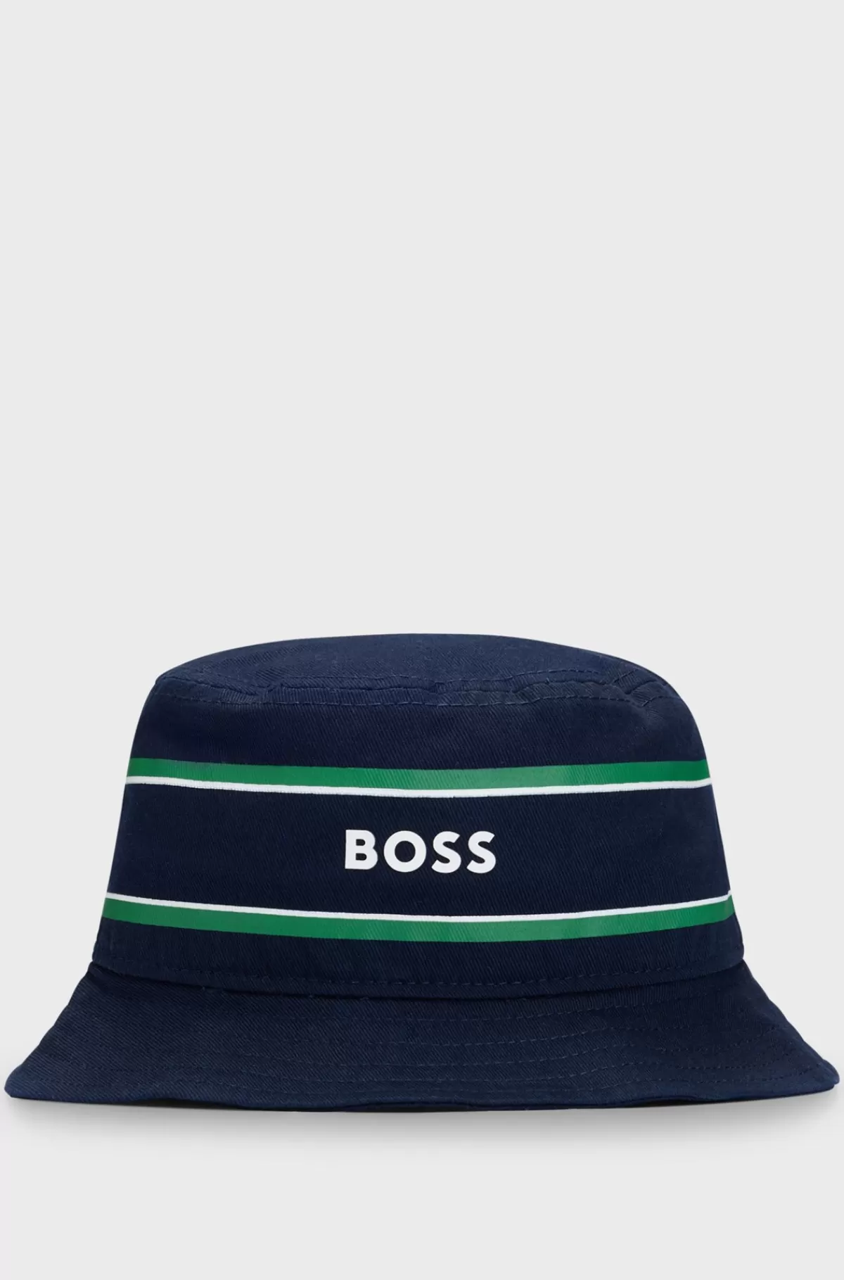 HUGO BOSS Bøllehat Til Børn I Bomuldstwill Med Striber Og Logo Mørkeblå Cheap