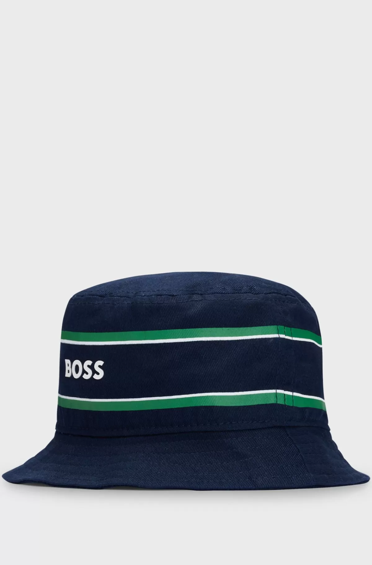 HUGO BOSS Bøllehat Til Børn I Bomuldstwill Med Striber Og Logo Mørkeblå Cheap