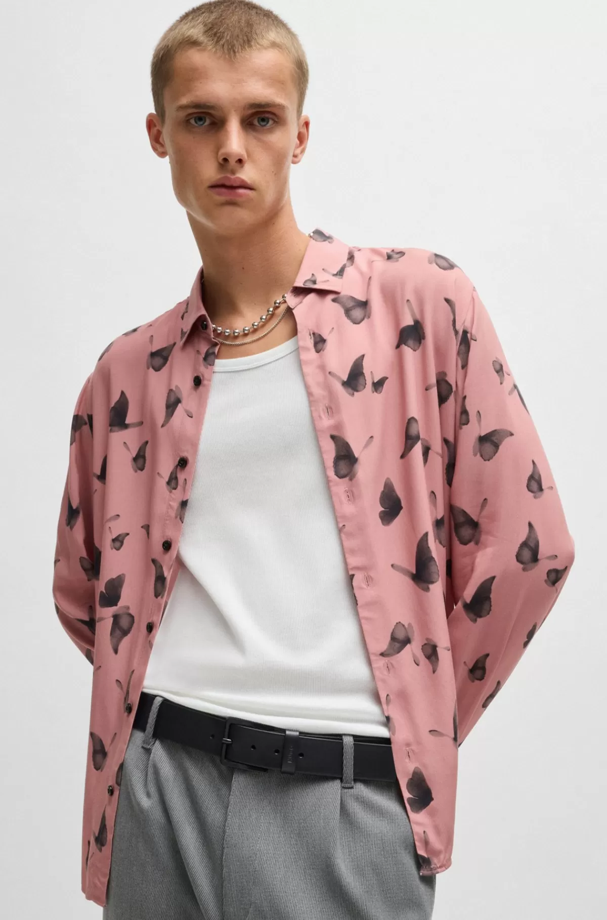HUGO BOSS Bælte Af Italiensk Læder Med Logostemplet Bæltestrop Sort Hot