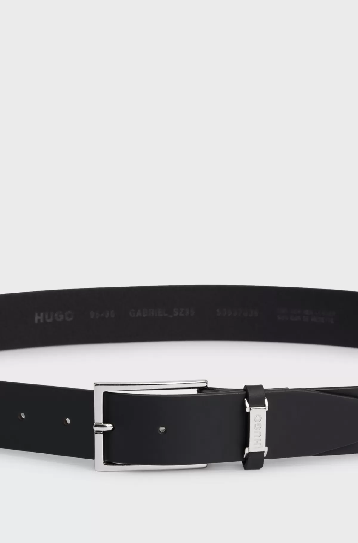 HUGO BOSS Bælte I Bøffellæder Med Logo På Bæltesløjfen Og Polerede Detaljer Sort Hot