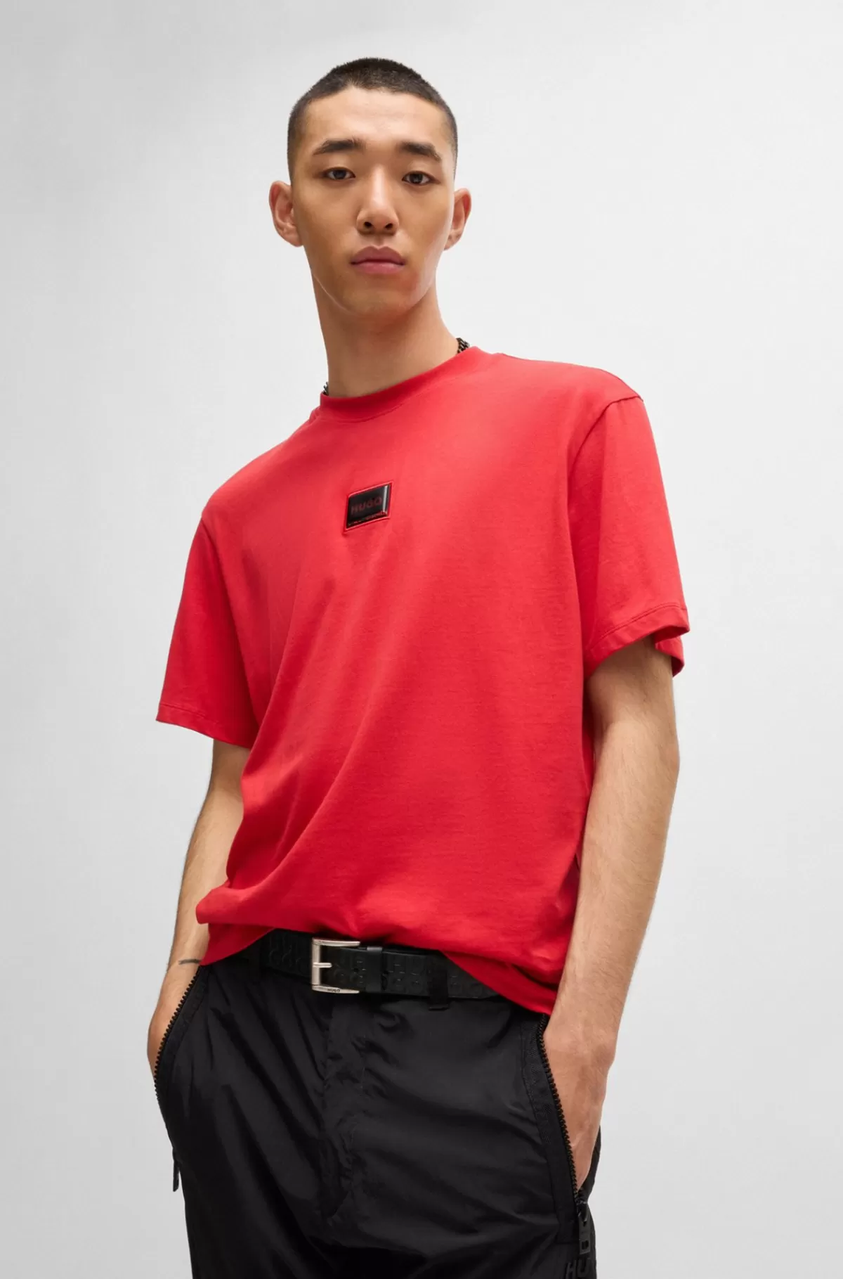HUGO BOSS Bælte I Glat Læder Med Logoprint Sort Discount