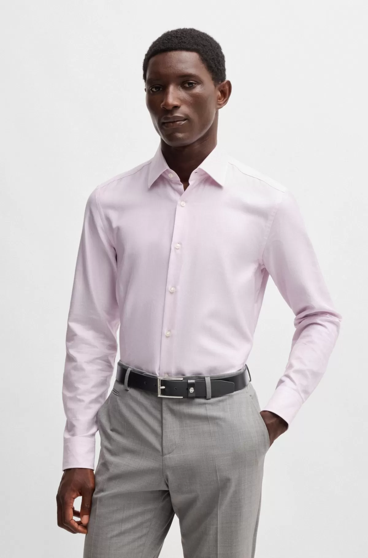 HUGO BOSS Bælte I Italiensk Læder Med Dobbelt B-monogram På Stroppen Sort Cheap