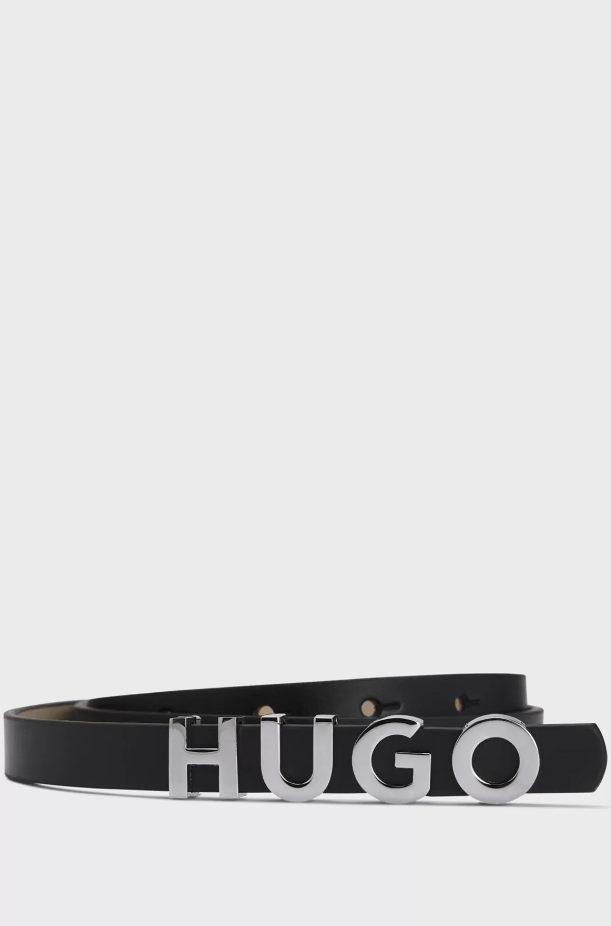 HUGO BOSS Bælte I Italiensk Læder Med Logospænde Sort Flash Sale
