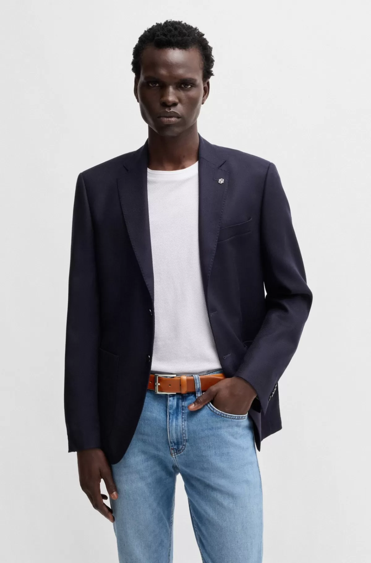 HUGO BOSS Bælte I Italiensk Læder Med Sølvtonet Spænde Brun Shop