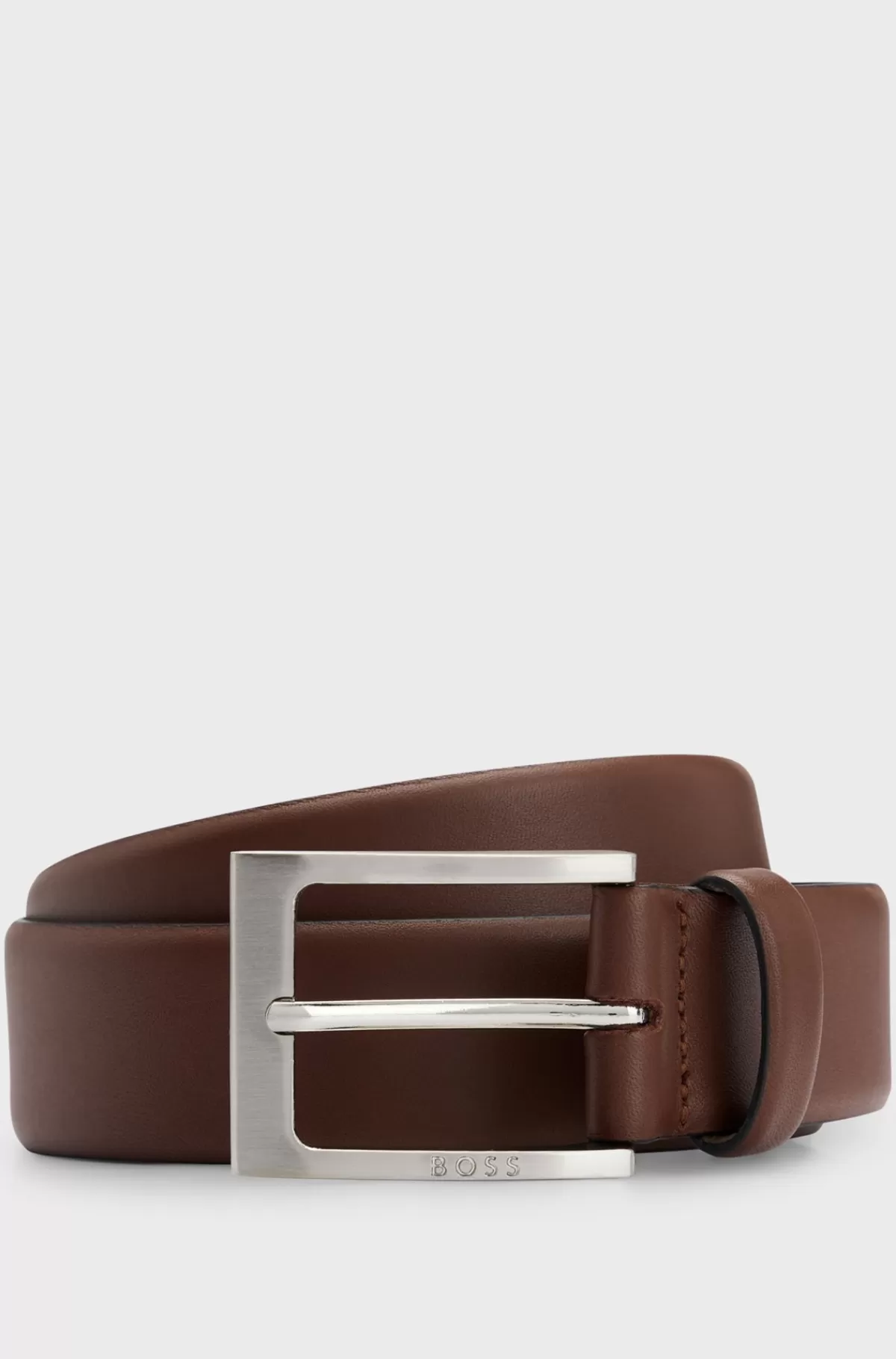 HUGO BOSS Bælte I Nappalæder Med Klassisk Spænde Brun Fashion