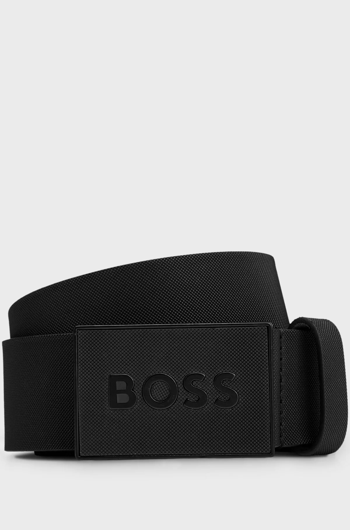 HUGO BOSS Bælte Med Pladespænde I Italiensk Læder Sort Cheap