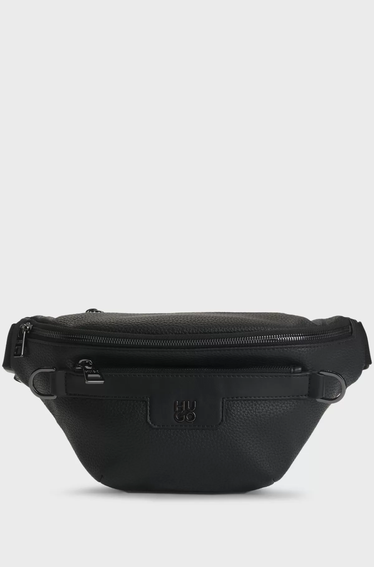 HUGO BOSS Bæltetaske I Imiteret Læder Med Stablet Logo Sort Shop
