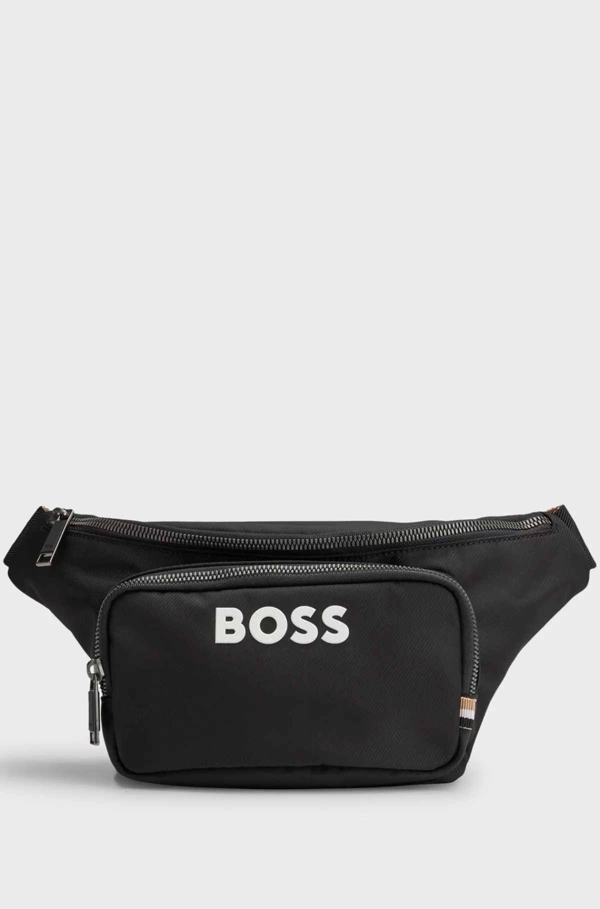 HUGO BOSS Bæltetaske I Strukturmateriale Med Kontrastlogo Sort Store