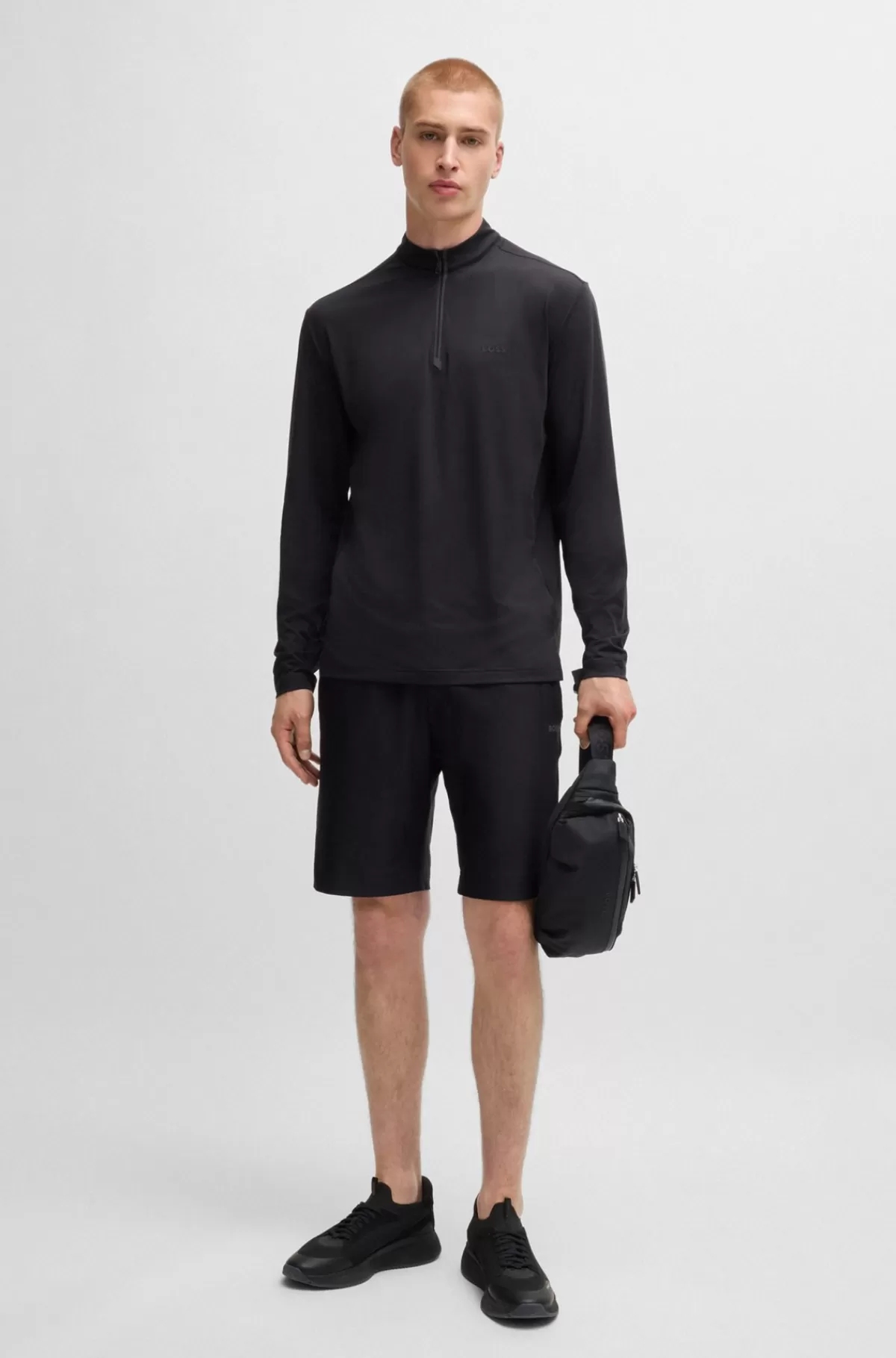 HUGO BOSS Bæltetaske Med Håndtag Og Logodetalje Sort New