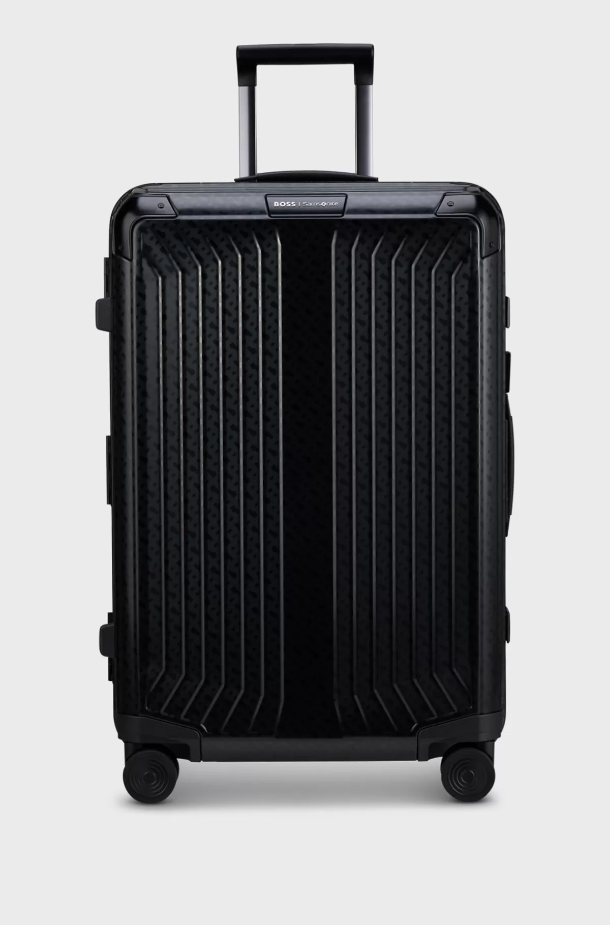 HUGO BOSS BOSS | Samsonite-kuffert På 71L I Anodiseret Aluminium Sort Online
