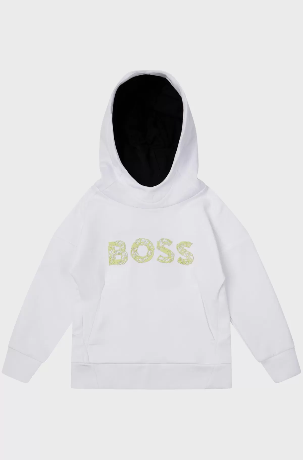 HUGO BOSS BOSS X AJBXNG Hættetrøje Til Drenge I Bomuldsblanding Med Eksklusivt Logotryk Hvid Best Sale