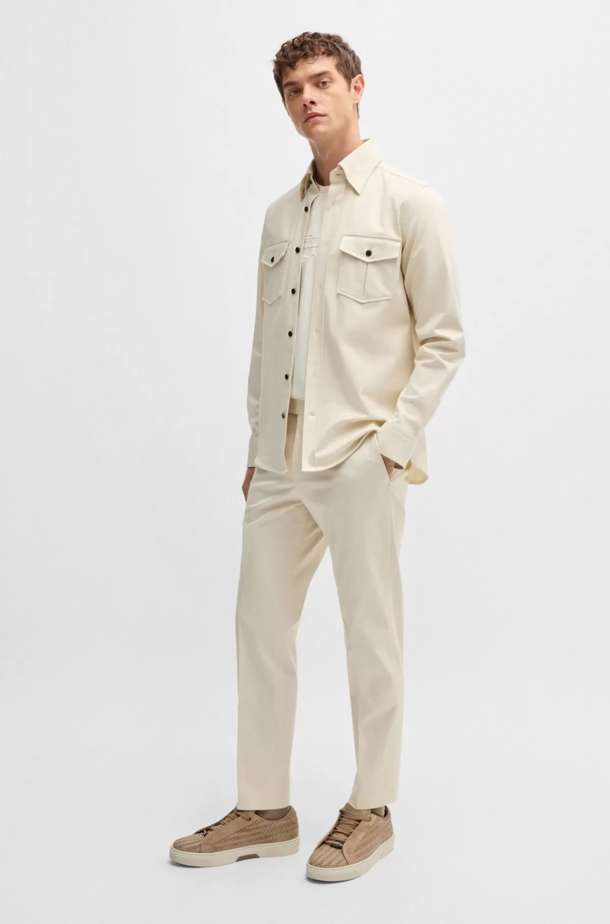 HUGO BOSS BOSS X ASTON MARTIN-chinos Med Regular Fit I Bomuld Med Stræk Hvid Store