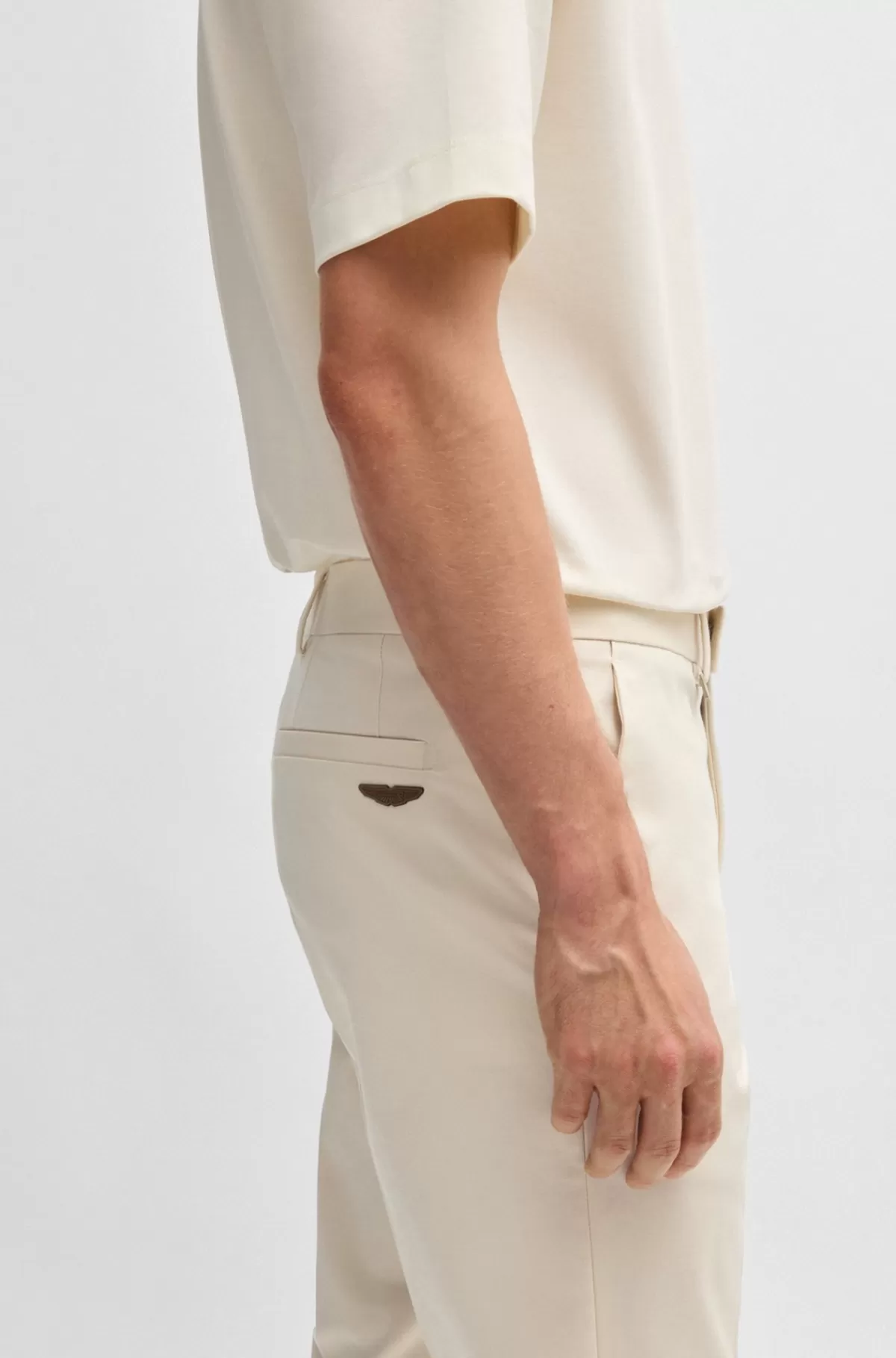 HUGO BOSS BOSS X ASTON MARTIN-chinos Med Regular Fit I Bomuld Med Stræk Hvid Store