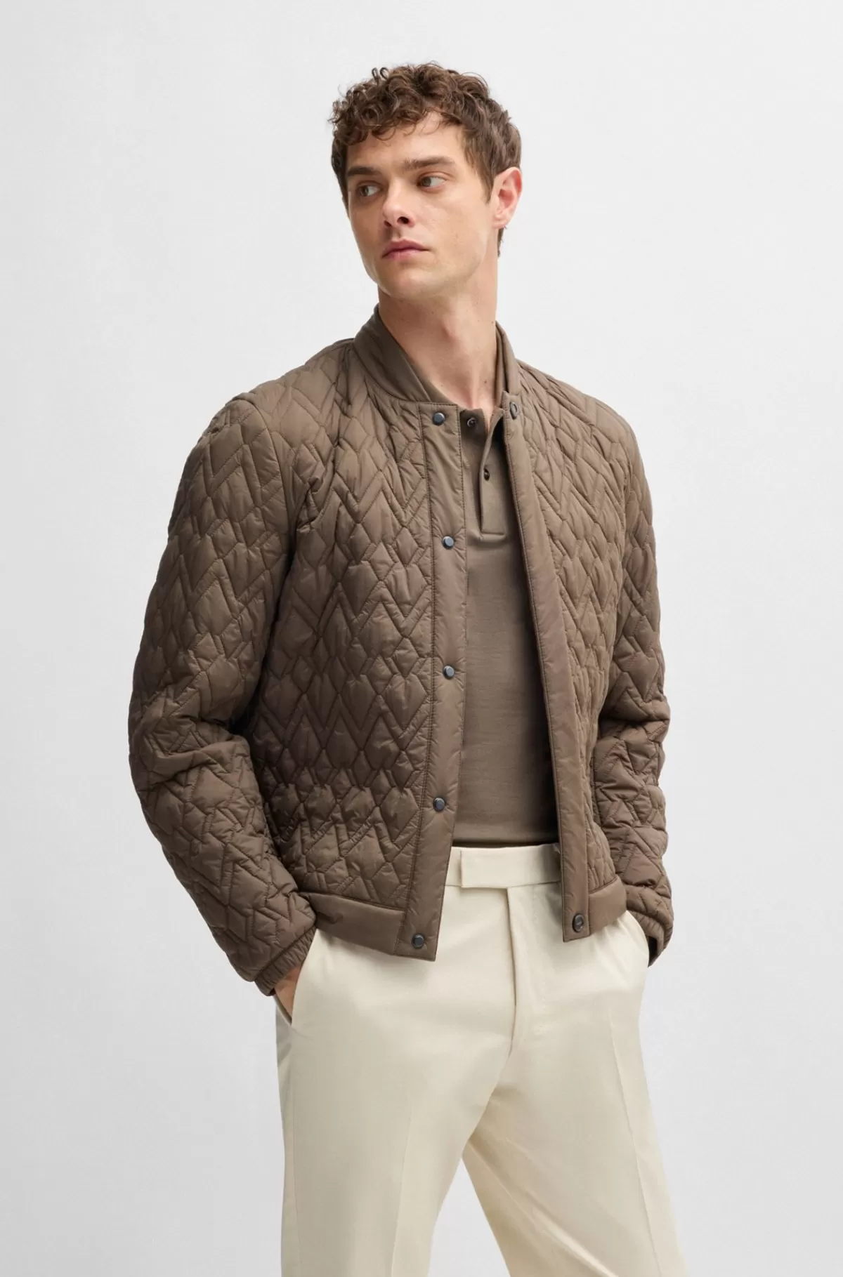 HUGO BOSS BOSS X ASTON MARTIN-frakke I Uldblanding Med Aftagelig Inderjakke Kaki Store