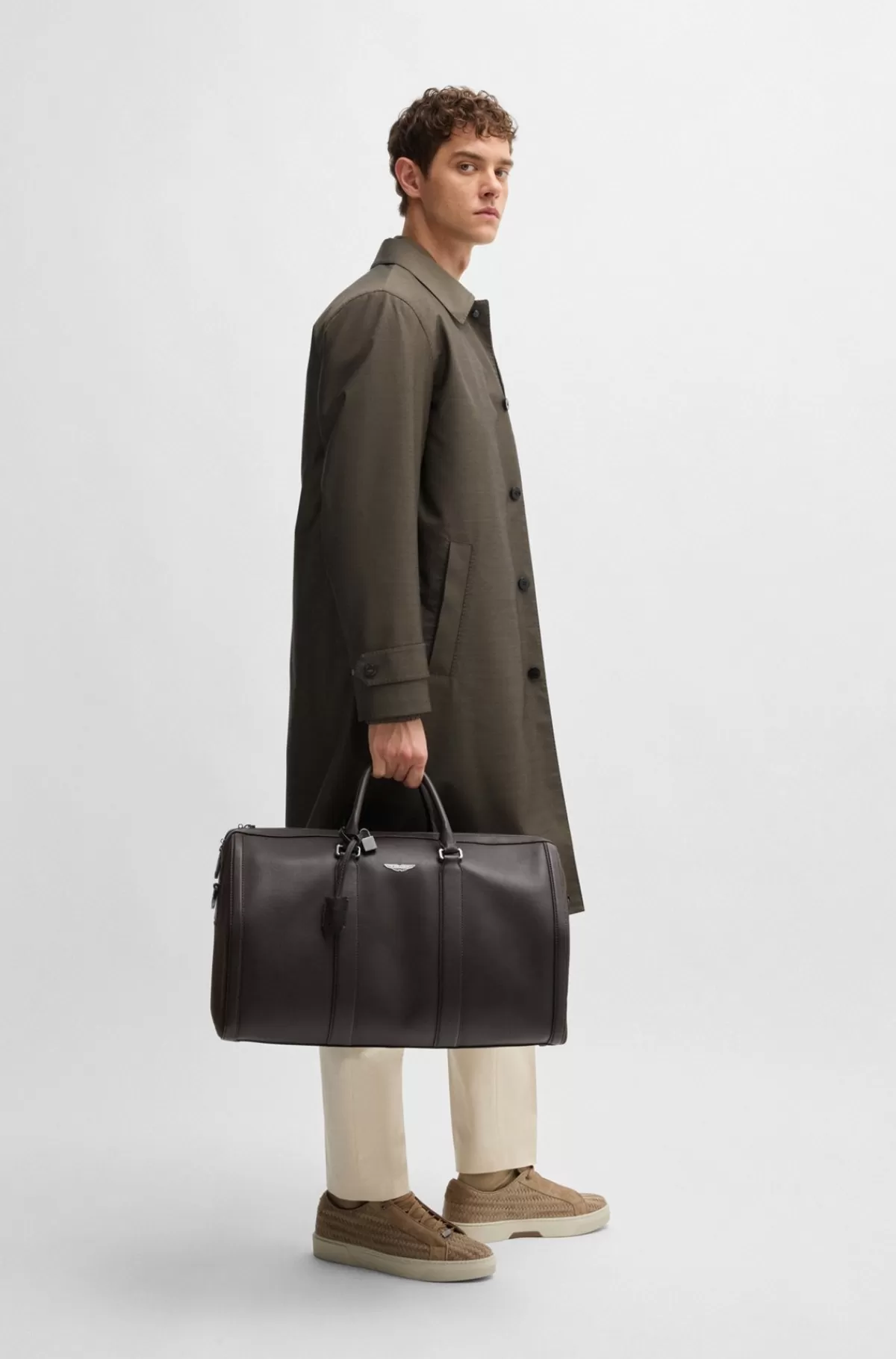HUGO BOSS BOSS X ASTON MARTIN-frakke I Uldblanding Med Aftagelig Inderjakke Kaki Store