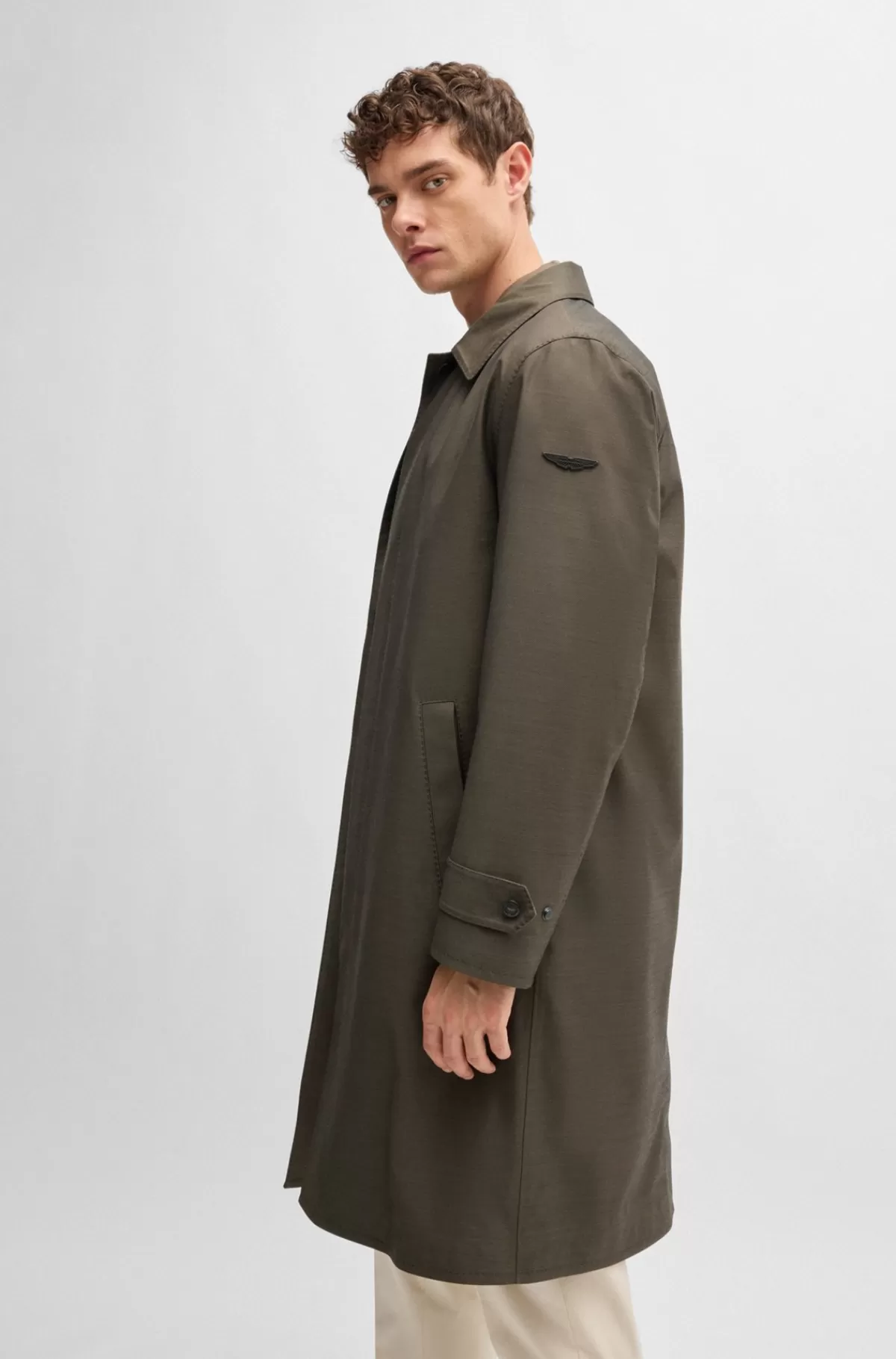 HUGO BOSS BOSS X ASTON MARTIN-frakke I Uldblanding Med Aftagelig Inderjakke Kaki Store