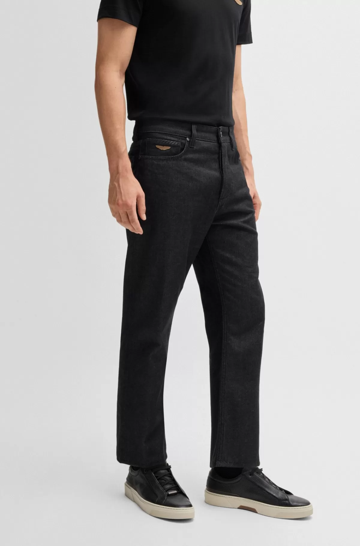 HUGO BOSS BOSS X ASTON MARTIN-jeans Med Regular Fit I Termoregulerende Denim Sort Clearance